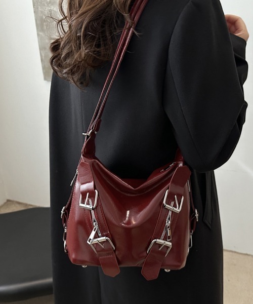 shoppinggo(ショッピングゴー)の「ショルダーバッグ 2way リュック(ショルダーバッグ・レディース・ワインレッド/キャメル/ブラウン/ブラック・FREE)」の4枚目の写真