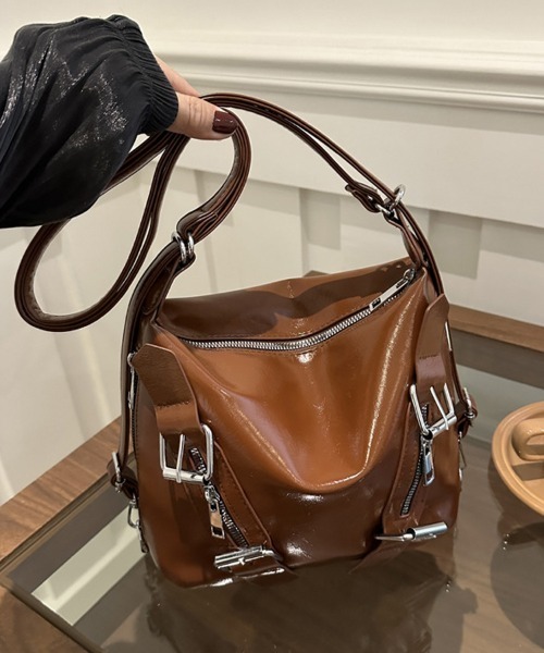 shoppinggo(ショッピングゴー)の「ショルダーバッグ 2way リュック(ショルダーバッグ・レディース・ワインレッド/キャメル/ブラウン/ブラック・FREE)」の10枚目の写真