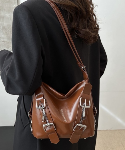 shoppinggo(ショッピングゴー)の「ショルダーバッグ 2way リュック(ショルダーバッグ・レディース・ワインレッド/キャメル/ブラウン/ブラック・FREE)」の11枚目の写真