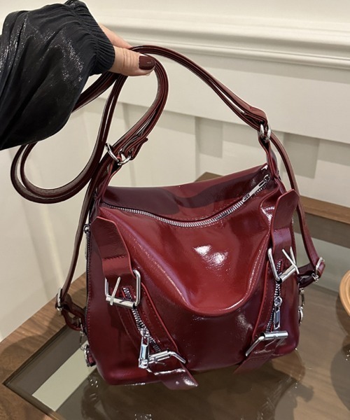shoppinggo(ショッピングゴー)の「ショルダーバッグ 2way リュック(ショルダーバッグ・レディース・ワインレッド/キャメル/ブラウン/ブラック・FREE)」の17枚目の写真