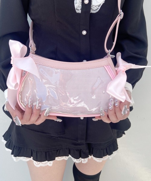 推し活さぽちゃん(オシカツサポチャン)の「リボンラウンド痛バッグ ショルダーバッグ(ショルダーバッグ・レディース・ピンク/グリーン/ホワイト/シルバー/ブラック・F)」の5枚目の写真