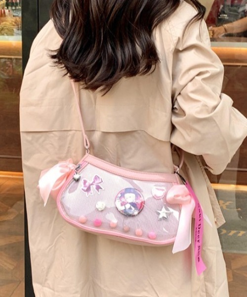 推し活さぽちゃん(オシカツサポチャン)の「リボンラウンド痛バッグ ショルダーバッグ(ショルダーバッグ・レディース・ピンク/グリーン/ホワイト/シルバー/ブラック・F)」の6枚目の写真