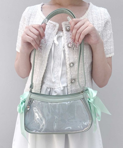 推し活さぽちゃん(オシカツサポチャン)の「リボンラウンド痛バッグ ショルダーバッグ(ショルダーバッグ・レディース・ピンク/グリーン/ホワイト/シルバー/ブラック・F)」の17枚目の写真