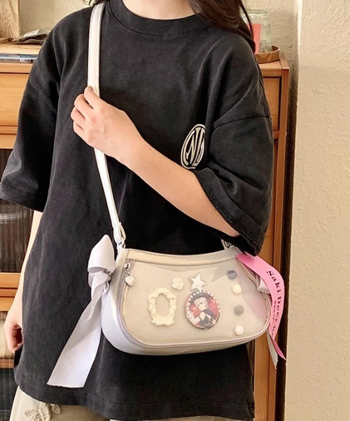 推し活さぽちゃん(オシカツサポチャン)の「リボンラウンド痛バッグ ショルダーバッグ(ショルダーバッグ・レディース・ピンク/グリーン/ホワイト/シルバー/ブラック・F)」の22枚目の写真