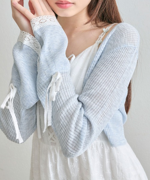 OLIVE des OLIVE（オリーブデオリーブ）の「【インフルエンサー企画】袖リボンボレロ（カーディガン/ボレロ・レディース・オフホワイト/サックスブルー/ブラック・FREE）」の20枚目の写真