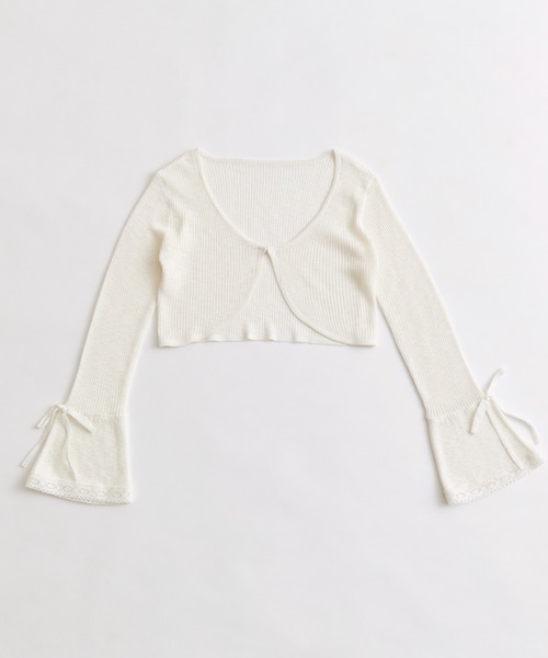 OLIVE des OLIVE（オリーブデオリーブ）の「【インフルエンサー企画】袖リボンボレロ（カーディガン/ボレロ・レディース・オフホワイト/サックスブルー/ブラック・FREE）」の6枚目の写真