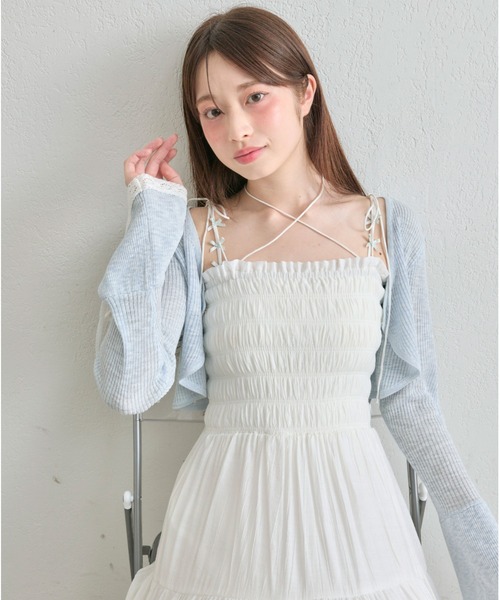 OLIVE des OLIVE（オリーブデオリーブ）の「【インフルエンサー企画】袖リボンボレロ（カーディガン/ボレロ・レディース・オフホワイト/サックスブルー/ブラック・FREE）」の16枚目の写真