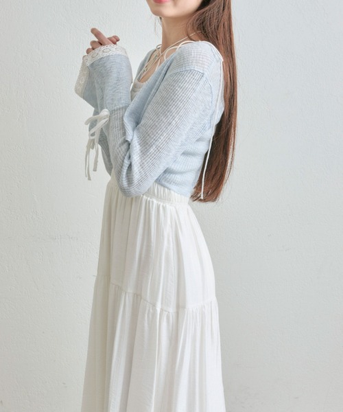 OLIVE des OLIVE（オリーブデオリーブ）の「【インフルエンサー企画】袖リボンボレロ（カーディガン/ボレロ・レディース・オフホワイト/サックスブルー/ブラック・FREE）」の14枚目の写真