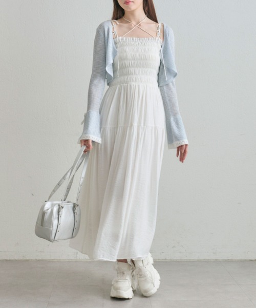 OLIVE des OLIVE（オリーブデオリーブ）の「【インフルエンサー企画】袖リボンボレロ（カーディガン/ボレロ・レディース・オフホワイト/サックスブルー/ブラック・FREE）」の13枚目の写真