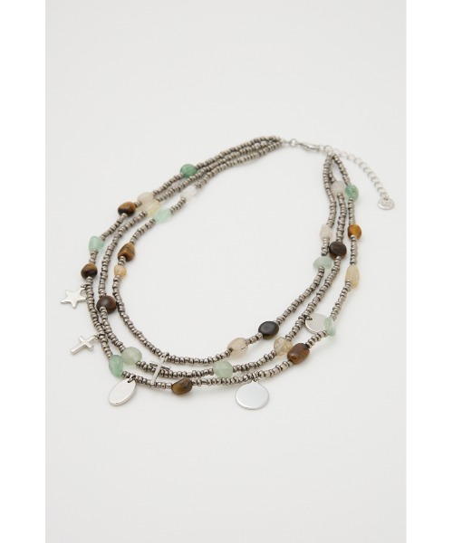 LAGUA GEM（ラグアジェム）の「LAYERING BEADS ネックレス（ネックレス・レディース・ブラック系その他2/ブラウン系その他2・FREE）」の8枚目の写真