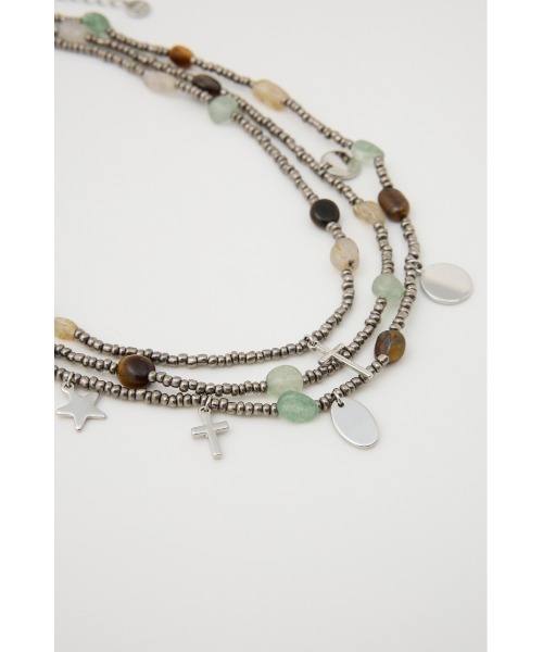LAGUA GEM（ラグアジェム）の「LAYERING BEADS ネックレス（ネックレス・レディース・ブラック系その他2/ブラウン系その他2・FREE）」の7枚目の写真
