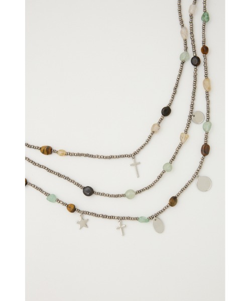 LAGUA GEM（ラグアジェム）の「LAYERING BEADS ネックレス（ネックレス・レディース・ブラック系その他2/ブラウン系その他2・FREE）」の5枚目の写真
