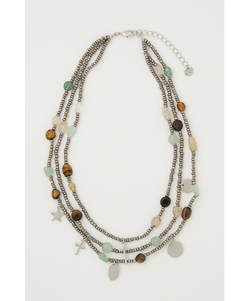 LAGUA GEM（ラグアジェム）の「LAYERING BEADS ネックレス（ネックレス・レディース・ブラック系その他2/ブラウン系その他2・FREE）」の4枚目の写真