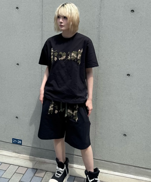 ATMARK(アットマーク)の「《フリーサイズ / UNISEX 》ATMARK オールドイングリッシュロゴハーフパンツ サガラ刺繍 ラインストーン(スウェットパンツ・メンズ・ブルー系その他/ピンク/チャコールグレー/ターコイズブルー/カーキ・FREE)」の15枚目の写真