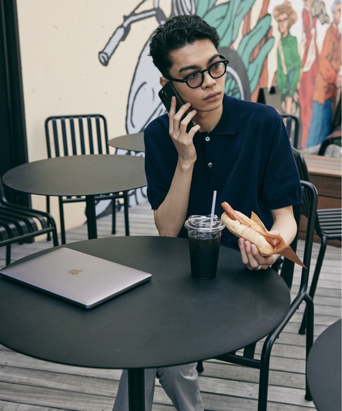 minius(ミニウス)の「【hatoooooooooo】Knit tee スタイル半袖ポロシャツニットティー/サマーニット(ポロシャツ・メンズ・ブラック/ホワイト/ネイビー・LARGE)」の10枚目の写真