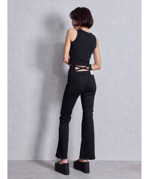 GYDA ハイウエスト BACKクロスフレアパンツ NEWハイウエストBACKクロスフレアパンツ（デニムパンツ）｜GYDA