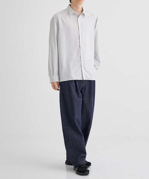 UNITED TOKYO(ユナイテッドトウキョウ)の「大人気再入荷!【WEB限定】DRY RAYON ストライプリラックスシャツ |国産/防シワ性/ウォッシャブル/オールシーズン/大人気/速乾性/UVカット/オフィスカジュアル/ビジネス/通勤(シャツ/ブラウス・メンズ・サックスブルー/オフホワイト/ベージュ・1/2/3)」の20枚目の写真