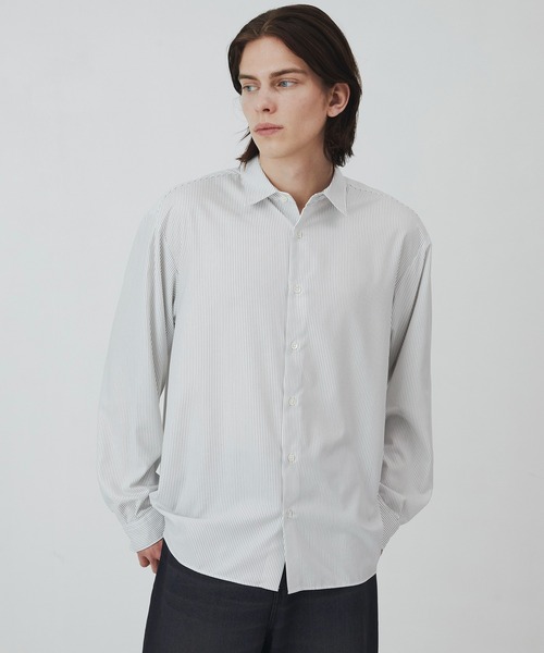 再入荷なし！【WEB限定】DRY RAYON ストライプリラックスシャツ ｜国産