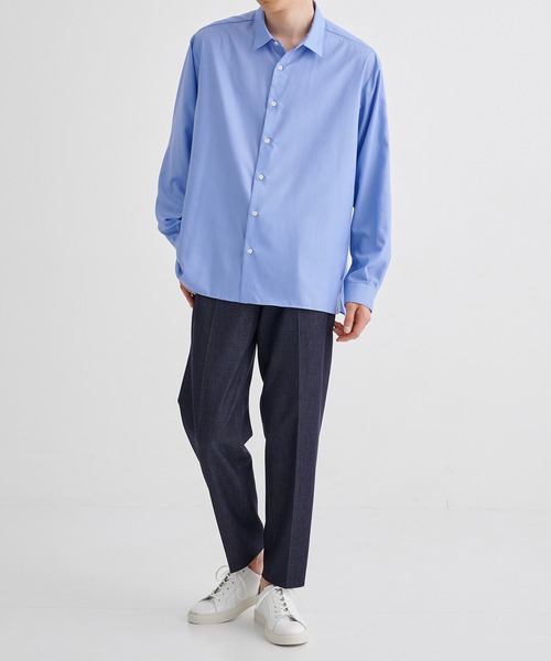 セール】DRY RAYON ストライプリラックスシャツ 防シワ性