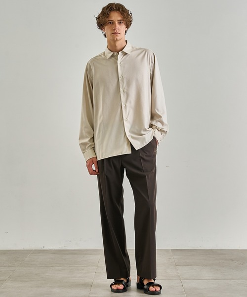 UNITED TOKYO(ユナイテッドトウキョウ)の「大人気再入荷!【WEB限定】DRY RAYON ストライプリラックスシャツ |国産/防シワ性/ウォッシャブル/オールシーズン/大人気/速乾性/UVカット/オフィスカジュアル/ビジネス/通勤(シャツ/ブラウス・メンズ・サックスブルー/オフホワイト/ベージュ・1/2/3)」の18枚目の写真