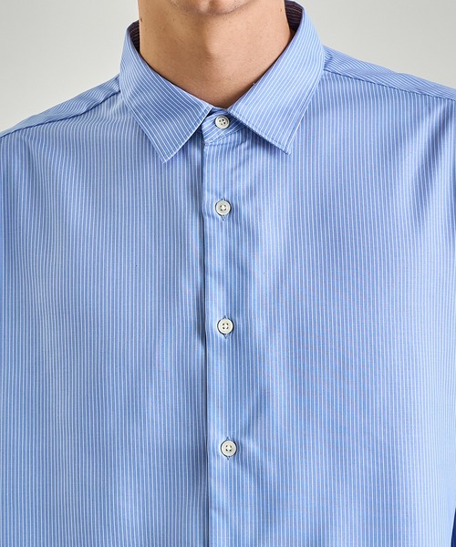 UNITED TOKYO(ユナイテッドトウキョウ)の「大人気再入荷!【WEB限定】DRY RAYON ストライプリラックスシャツ |国産/防シワ性/ウォッシャブル/オールシーズン/大人気/速乾性/UVカット/オフィスカジュアル/ビジネス/通勤(シャツ/ブラウス・メンズ・サックスブルー/オフホワイト/ベージュ・1/2/3)」の22枚目の写真