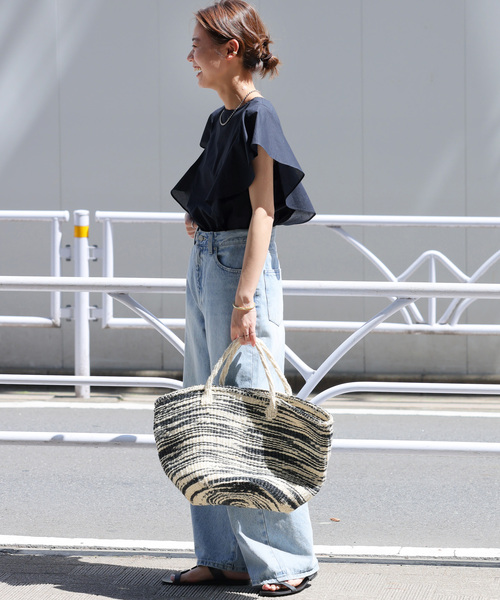 JOURNAL STANDARD relume(ジャーナルスタンダード レリューム)の「《追加》コットンボイルラッフルブラウス(シャツ/ブラウス・レディース・ホワイト×ホワイト/ブルー/ネイビー・FREE)」の12枚目の写真