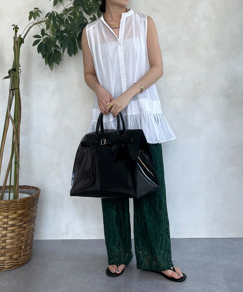 DouDou（ドゥドゥ）の「プリーツ切替タンクブラウス（シャツ/ブラウス・レディース・ホワイト/ブラウン/ブラック・FREE）」の15枚目の写真