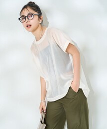 フレンチスリーブ シアーTシャツ ブラウス/シアーブラウス