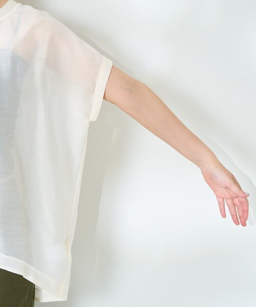 FREAK'S STORE(フリークスストア)の「フレンチスリーブ シアーTシャツ ブラウス/シアーブラウス(Tシャツ/カットソー・レディース・ピンク/ブラック/オフホワイト・フリ-)」の13枚目の写真