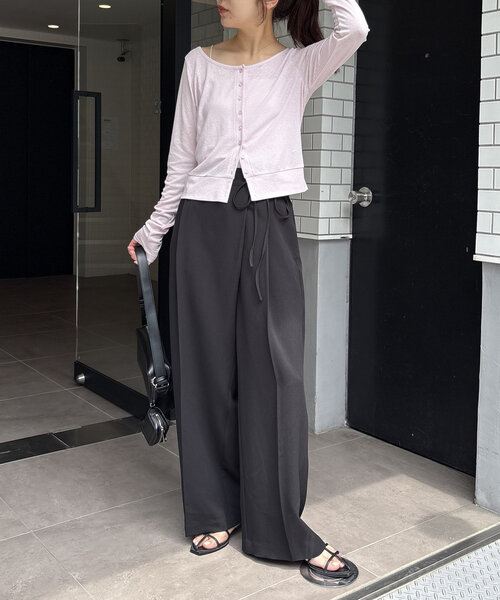 CAPRICIEUX LE'MAGE(カプリシューレマージュ)の「コンパクトカーディガン(Tシャツ/カットソー・レディース・ピンク/ブラック/ライトベージュ・FREE)」の10枚目の写真