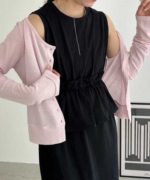 CAPRICIEUX LE'MAGE(カプリシューレマージュ)の「コンパクトカーディガン(Tシャツ/カットソー・レディース・ピンク/ブラック/ライトベージュ・FREE)」の11枚目の写真