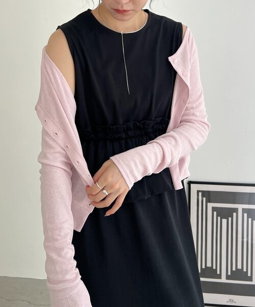 CAPRICIEUX LE'MAGE(カプリシューレマージュ)の「コンパクトカーディガン(Tシャツ/カットソー・レディース・ピンク/ブラック/ライトベージュ・FREE)」の13枚目の写真