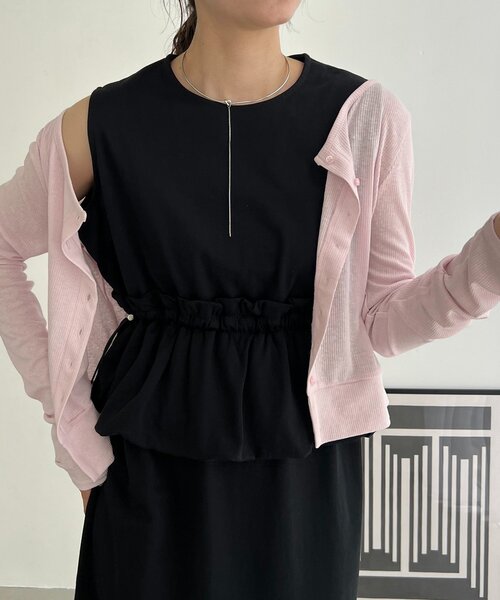 CAPRICIEUX LE'MAGE(カプリシューレマージュ)の「コンパクトカーディガン(Tシャツ/カットソー・レディース・ピンク/ブラック/ライトベージュ・FREE)」の15枚目の写真