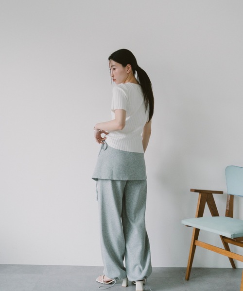 DRWCYS(ドロシーズ)の「ハーフスリーブアイレットリブトップス(ニット/セーター・レディース・ホワイト/ブラック/グレー/グリーン・FREE)」の13枚目の写真