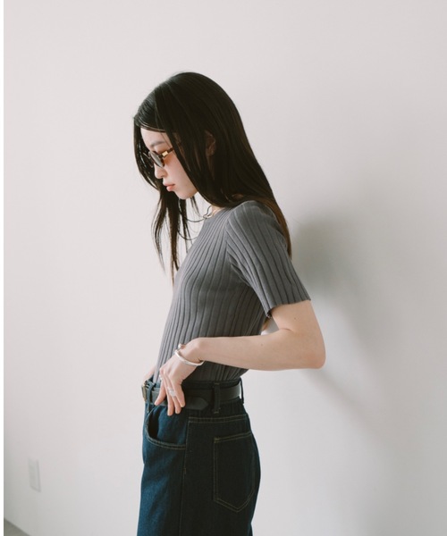 DRWCYS(ドロシーズ)の「ハーフスリーブアイレットリブトップス(ニット/セーター・レディース・ホワイト/ブラック/グレー/グリーン・FREE)」の17枚目の写真