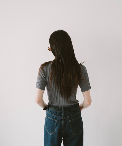 DRWCYS(ドロシーズ)の「ハーフスリーブアイレットリブトップス(ニット/セーター・レディース・ホワイト/ブラック/グレー/グリーン・FREE)」の18枚目の写真