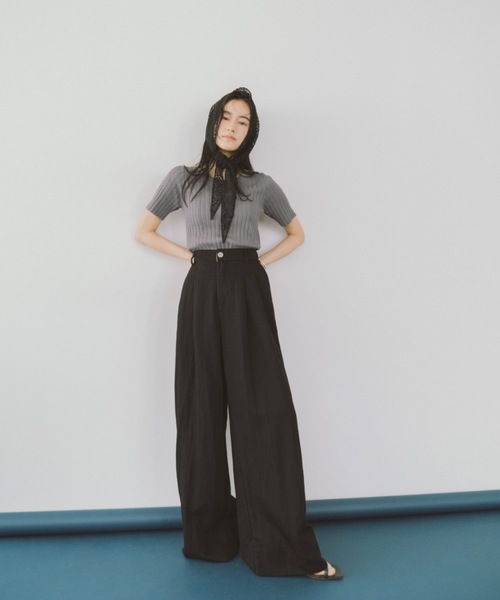 DRWCYS(ドロシーズ)の「ハーフスリーブアイレットリブトップス(ニット/セーター・レディース・ホワイト/ブラック/グレー/グリーン・FREE)」の22枚目の写真