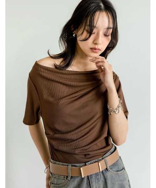 セール】[2025 SUMMER COLLECTION][涼感]2WAYリブカットソー
