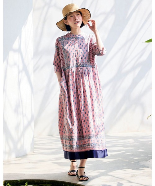 Sunny clouds(サニークラウズ)の「サニークラウズ ピンクのバンダナワンピース〈レディース〉(ワンピース・レディース・ピンク系その他・M/L/LL/MP/3L)」の2枚目の写真