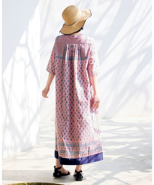 Sunny clouds(サニークラウズ)の「サニークラウズ ピンクのバンダナワンピース〈レディース〉(ワンピース・レディース・ピンク系その他・M/L/LL/MP/3L)」の4枚目の写真