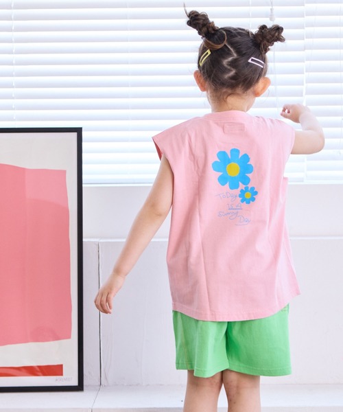 LSP WOW（エルエスピーワオ）の「【LSP WOW!】前後プリントノースリーブTee（Tシャツ/カットソー・キッズ・ブラック系その他/ピンク系その他/ホワイト系その他/ベージュ系その他/ブルー系その他/チャコール/ネイビー/グリーン系その他・80/90/100/110/120/130）」の8枚目の写真