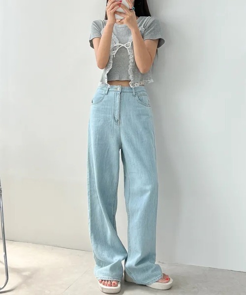 LAC-VERT(ラック・ヴェール)の「半袖リブキャミセット(Tシャツ/カットソー・レディース・グレー/オフホワイト/ブラック・FREE)」の16枚目の写真