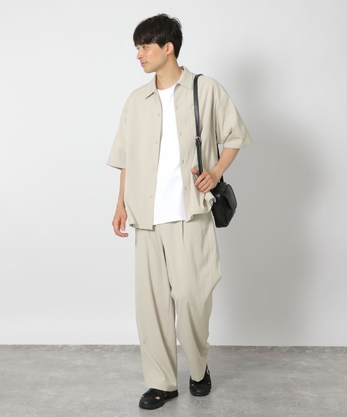 LAKOLE（ラコレ）の「楊柳ジャガードシャツ / 499152（シャツ/ブラウス・メンズ・ブラック/グレイッシュベージュ/ブラウン・LARGE/MEDIUM）」の16枚目の写真