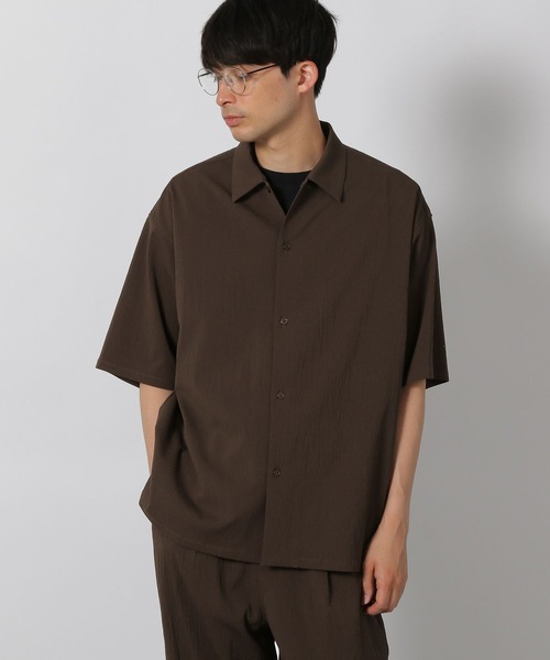 LAKOLE（ラコレ）の「楊柳ジャガードシャツ / 499152（シャツ/ブラウス・メンズ・ブラック/グレイッシュベージュ/ブラウン・LARGE/MEDIUM）」の15枚目の写真