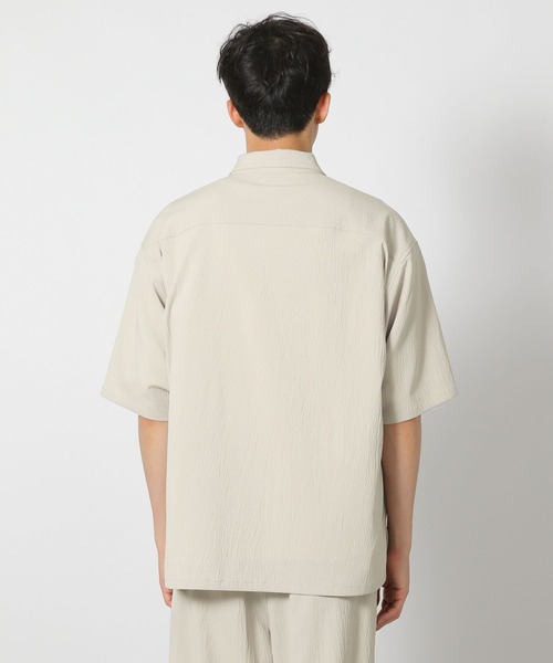 LAKOLE（ラコレ）の「楊柳ジャガードシャツ / 499152（シャツ/ブラウス・メンズ・ブラック/グレイッシュベージュ/ブラウン・LARGE/MEDIUM）」の8枚目の写真