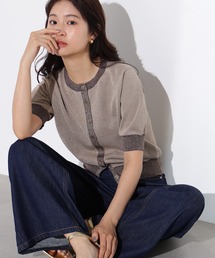 バイカラーラメカーディガン