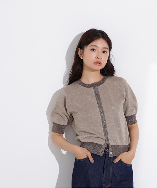 N.（N. Natural Beauty Basic）（エヌエヌナチュラルビューティーベーシック）の「バイカラーラメカーディガン（カーディガン/ボレロ・レディース・ピンク系その他/ベージュ系その他/ブルー系その他・MEDIUM）」の4枚目の写真