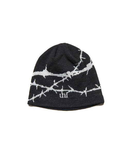 uniform experiment（ユニフォームエクスペリメント）の「ENTANGLED BEANIE（ニットキャップ/ビーニー・メンズ・ブラック/ベージュ・FREE）」の2枚目の写真