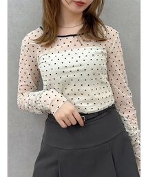 dazzlin | モチーフチュールシアートップス(Tシャツ/カットソー)