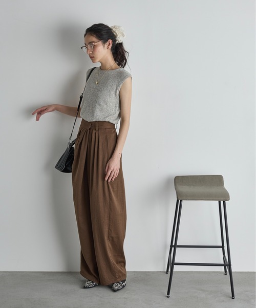 THE YOn(ザヨン)の「クロスウエストアシメラップタックデザインパンツ(その他パンツ・レディース・ブラウン/ネイビー/カーキ・S/M)」の12枚目の写真